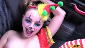 clown video: Young cute Valentine clown Lady Bug fucked by cab driver