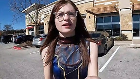 black cock video: Nerdy redhead Reese Robbins cums with stranger's BBC In her meaty vag