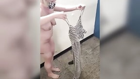 dare video: Bulky wife dared to undress in nature's garb and walk in public
