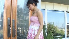 cheating latina video: Whore wife with no panties under her dress Laurie Vargas was fucked by kinky neighbor
