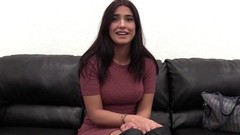 audition video: Stella enjoys feeling a cum gun going deep down her throat