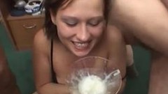 cum drinking video: Dumb Teen Gags On The Taste Of Cum