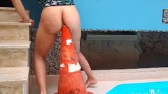 anal dilation video: Fucking Her Ass With a Giant Road Cone