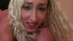 arab amateur teen video: Petit arab teen banged in 3way and jizzed on tits