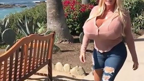 massive tits video: Strolling with a View