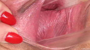 speculum video: Pjgirls macro wet hole - exploration deep inside nathaly's wet hole with speculum