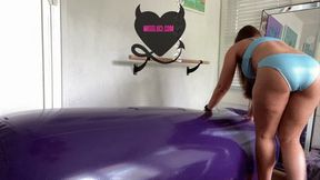 pvc video: Shosu Ride Roll 1200 + Vibrator + Cum Eating