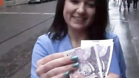 czech money video: Czech college cutie is earning quick money whilst sucking jock and getting her butt banged