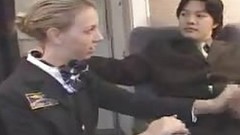 stewardess video: porn American Stewardess Handjob - Part 2
