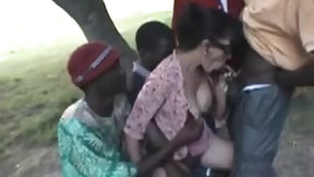 french in public video: French mature wife interracial group-pulverize at public park