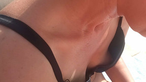 nipple slip video: Wife’s nipple slip shows – big nipples at pool – bikini slip