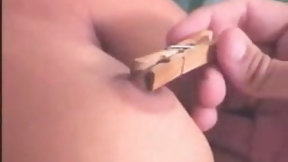 clothespin video: chick with clothespins