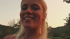 german casting video: Stunning blonde MILFs getting slammed outdoors