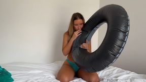 inflatable video: Lily Inflates and Deflates Pool Rings