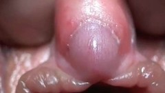 female ejaculation video: close up clit milky squirt