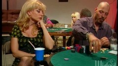 poker video: Blonde sluts ditch the poker game to muff dive and finger fuck