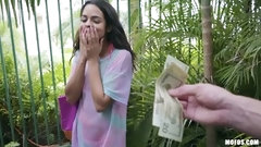 cash video: Girl receives good cash to suck dick and get laid on cam
