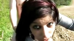 arab and white video: Pakistani chick takes on white dick outdoors for some money