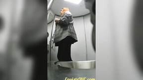 toilet video: Girls  performance their soak pussies inside a train bathroom