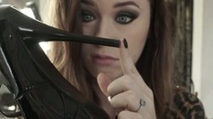 shoe video: Bitchy babe Misha Cross takes a huge shlong in her stretched butt hole