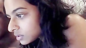 black and indian video: Black hunk fucks his indian college girl wife on webcam