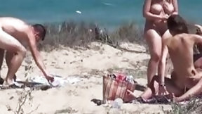 spanish video: Shameless Naked Spanish Couples Copulate On Wild Beach