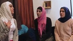arab and bbc video: Muslim teen bride and BFFs fuck a BBC at bachelor night