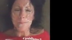 facial video: Black haired mature slut deepthroats and gets massive facial