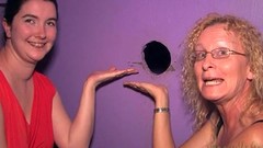 gloryhole video: GILF Cathy and her sexmate wait for gloryhole dicks