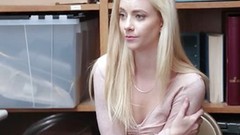 blond teen video: Petite blonde teen banged by a bad LP officer in office
