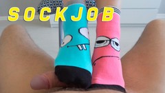 sockjob video: Stepsister does sockjob with brother for the first time.