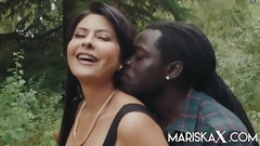 boobs video: Interracial Lovemaking Close To The Nature