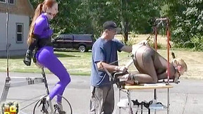 bicycle video: Bicycle Powered Machine Fucking In Bondage