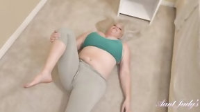 workout video: AuntJudy's - 40yo Long Tit cougar Cameron Skye's big titted yoga workout
