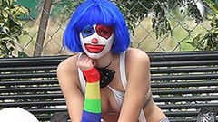 clown video: Super sexy clown gets picked up and fucked along the way