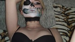 halloween video: Halloween sex in masks. My teen girlfriend HOT real orgasm. 60FPS. 1080.