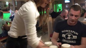 braless video: Elegant barmaid turns out to be a cock-hungry Jezebel