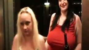 elevator video: Elevator Blowjob Threesome Point Of View