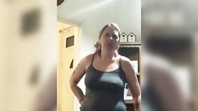 surprise video: Mamma says no at 1st to flashing then surprises her step son when this chab least expects it