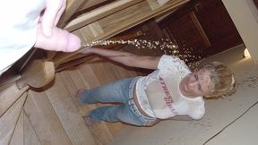 jeans video: Wetting Jeans and getting Golden shower