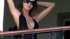 holiday video: German petite anal sex on balcony during vacation