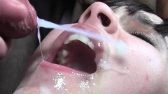 bukkake video: Bukkake hooker swallow loads of tasty cum