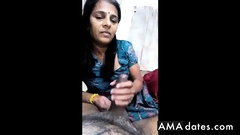 indian handjob video: Desi aunty giving blowjob to neighbour