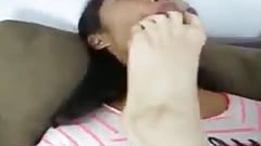 japanese feet video: Feet Licking Asian Slut