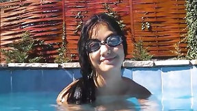 swimming video: Jacqueline Hope cums inside swimming pool