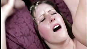 cuckold video: Freaky Hot moans as her tight pussy is plowed rough by 2 big poles indoors