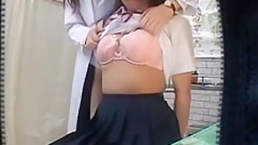 japanese doctor video: Japan school breast exam gyno doctor