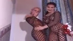 bodystocking video: Babes in crotchless body stockings getting an assfuck