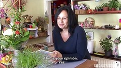 shop video: Experienced mature is riding a rock hard dick in a flower store, to get some cash