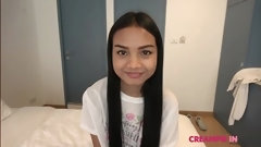 hairy asian video: Barebuck fucking a super tiny Asian teen